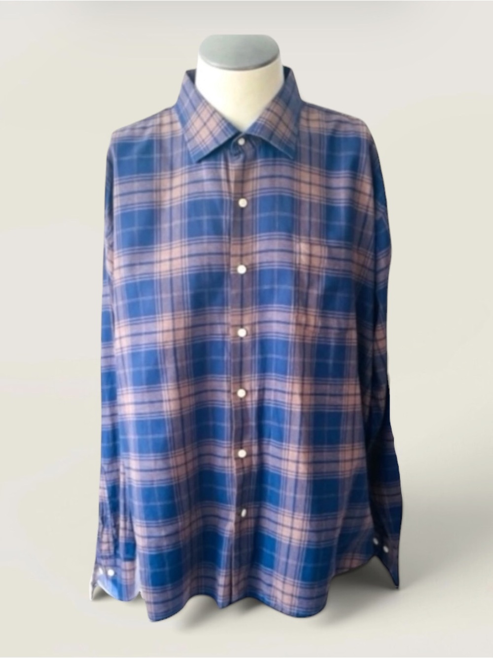 PETER MILLAR Brushed Cotton Plaid Shirt Size XXL